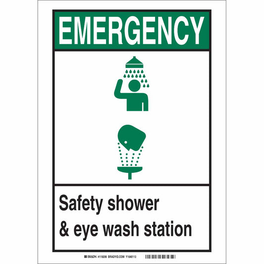 B946 10X14 BLK,GRN/WHT FIRST AID SIGN