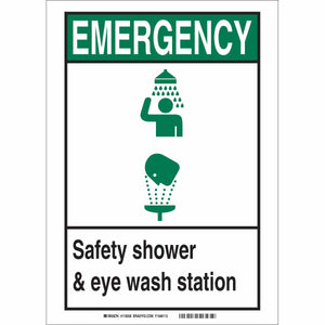B946 5X7 BLK,GRN/WHT EMERGE SAFETY SIGN