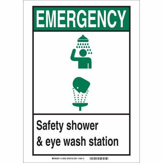 B401 5X7 BLK,GRN/WHT EM FIRST AID SIGN