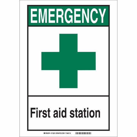 B946 10X14 GRN,BLK/WHT FIRST AID STN SGN