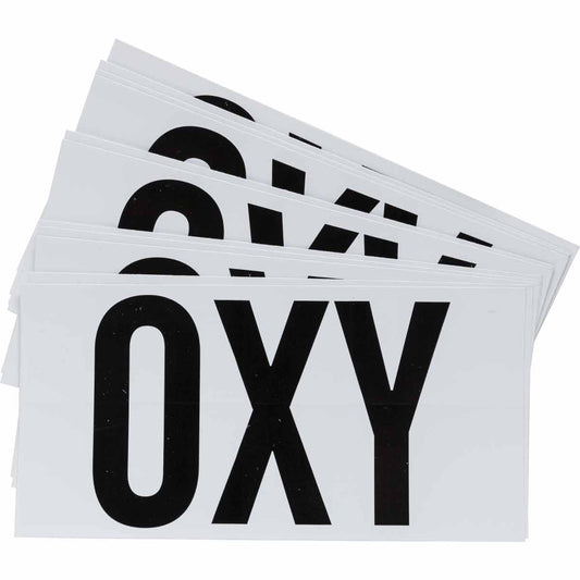 B7569 3X6" BLK/WHT "OXY" LABEL 10/PK