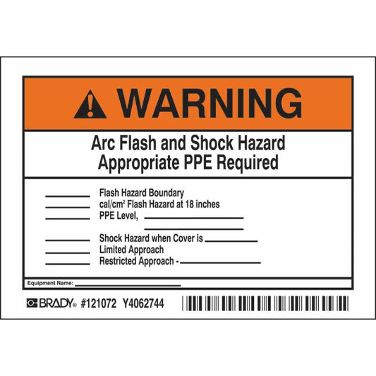 B7569 3.5X5 BLK/ORG/WHT 5/PK ARC FLASH L