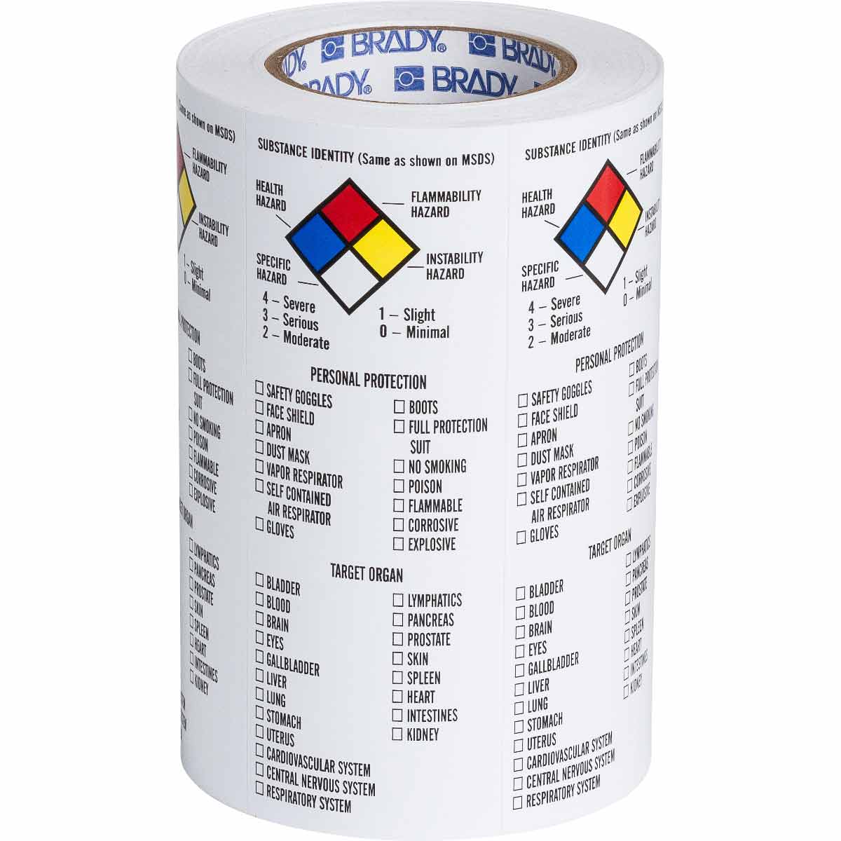 Vinyl Lbls 8x3 BK/BL/RD/YL on WT 500/RL