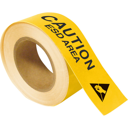 B514 CAUTION ESD AREA 2X100 ROLL YELLOW