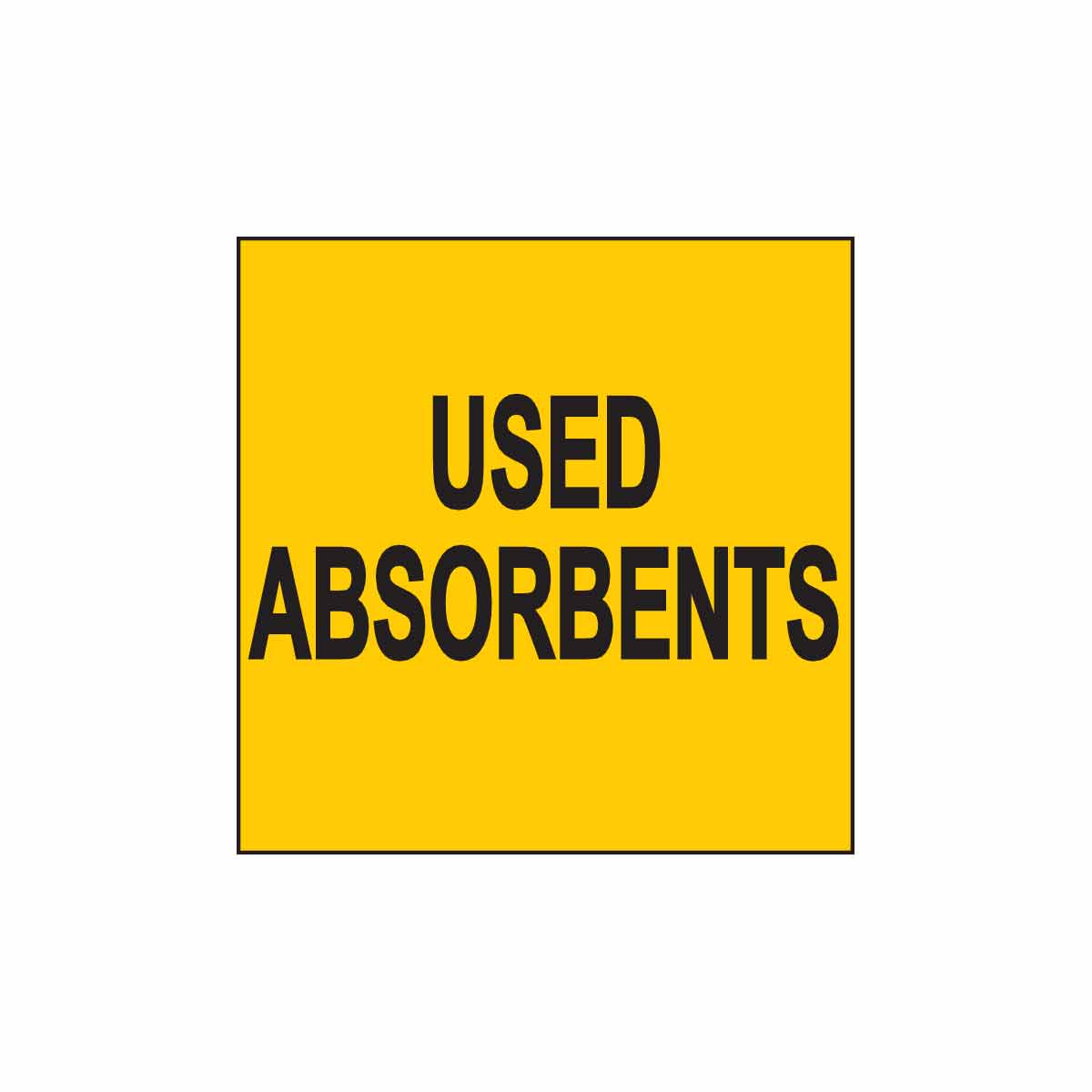 B7569 6X6 BLK/YEL USED ABSORBENTS LABEL