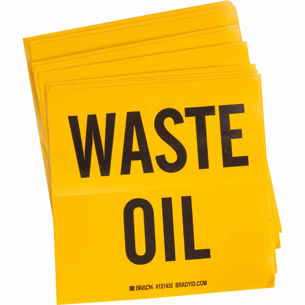 B7569 6X6 BLK/YEL WAST OIL LABEL 100/PKG