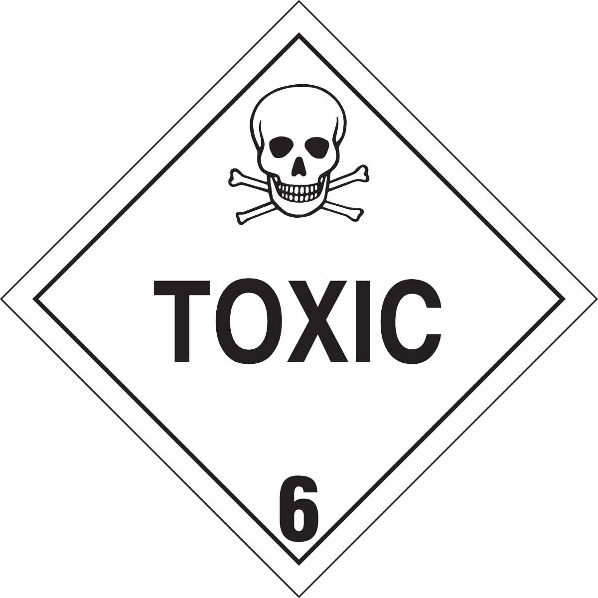 B7569, 4X4" BLK/WHT,TOXIC, 500/ROLL