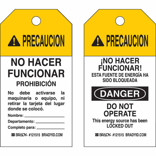 TAG B837,5.75X3,25PK,LOCKOUT,SPANISH