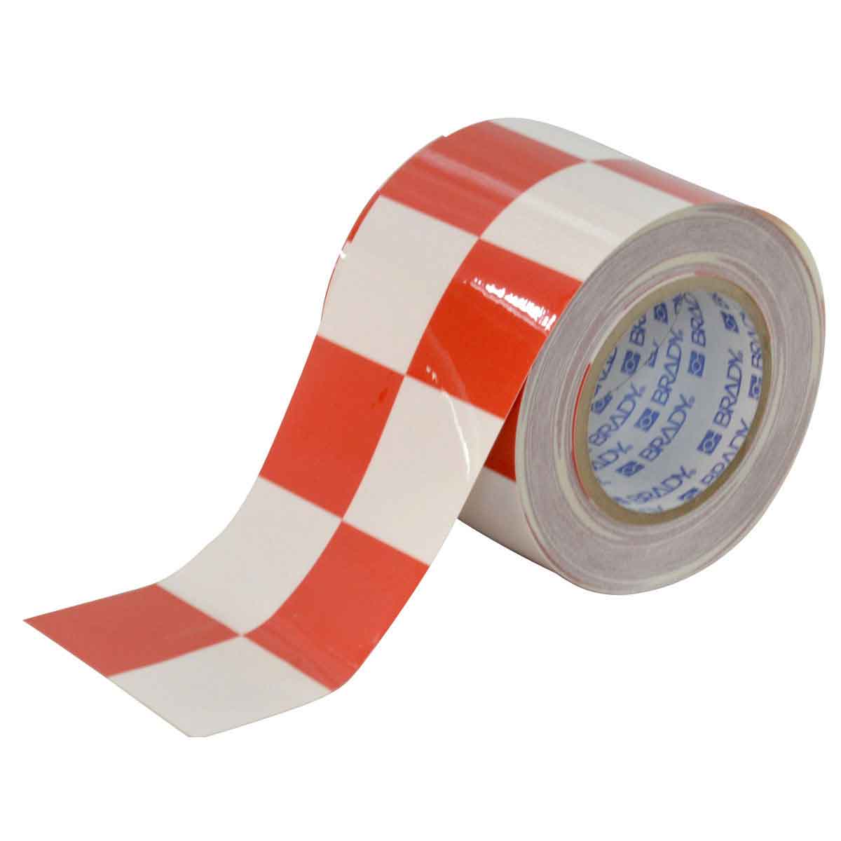 4" X 100' B514 RED/WHITE CHECKERED TAPE