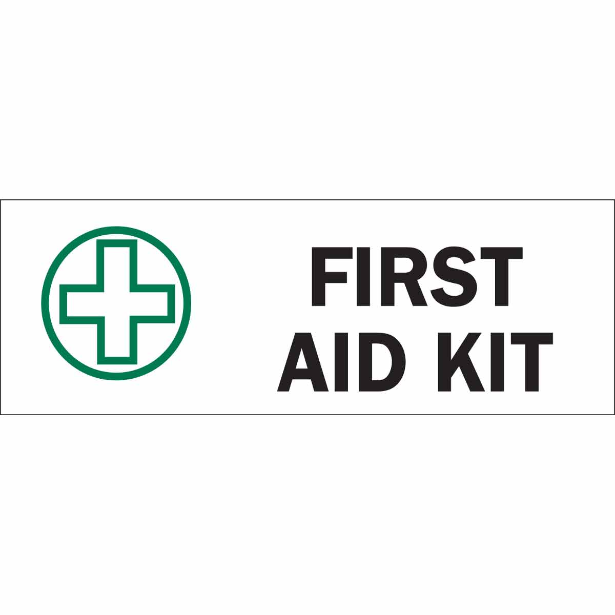 B120,7X10,GRN,BLK/WHT,FIRST AID KIT