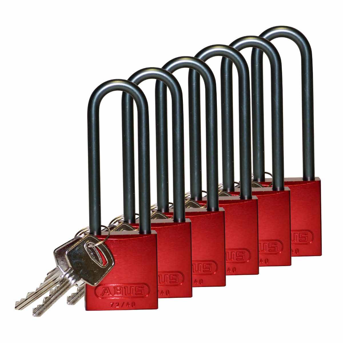 Alum Padlock 3" Alum Shackle KD RD 6PK