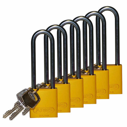 Alum Padlock 3" Alum Shackle KD YL 6PK