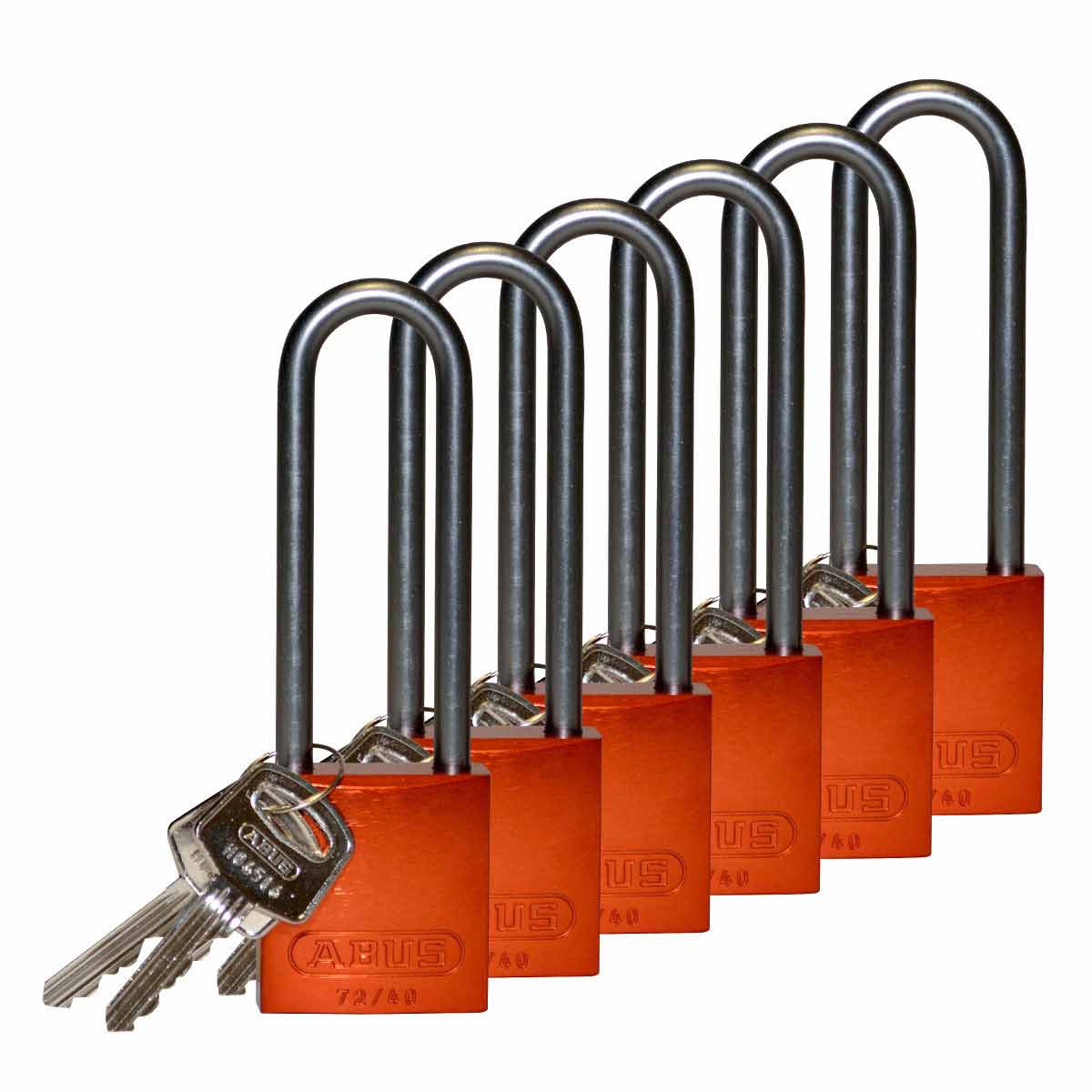 Alum Padlock 3" Alum Shackle KD OR 6PK