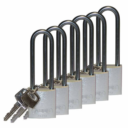 Alum Padlock 3" Alum Shackle KD SL 6PK