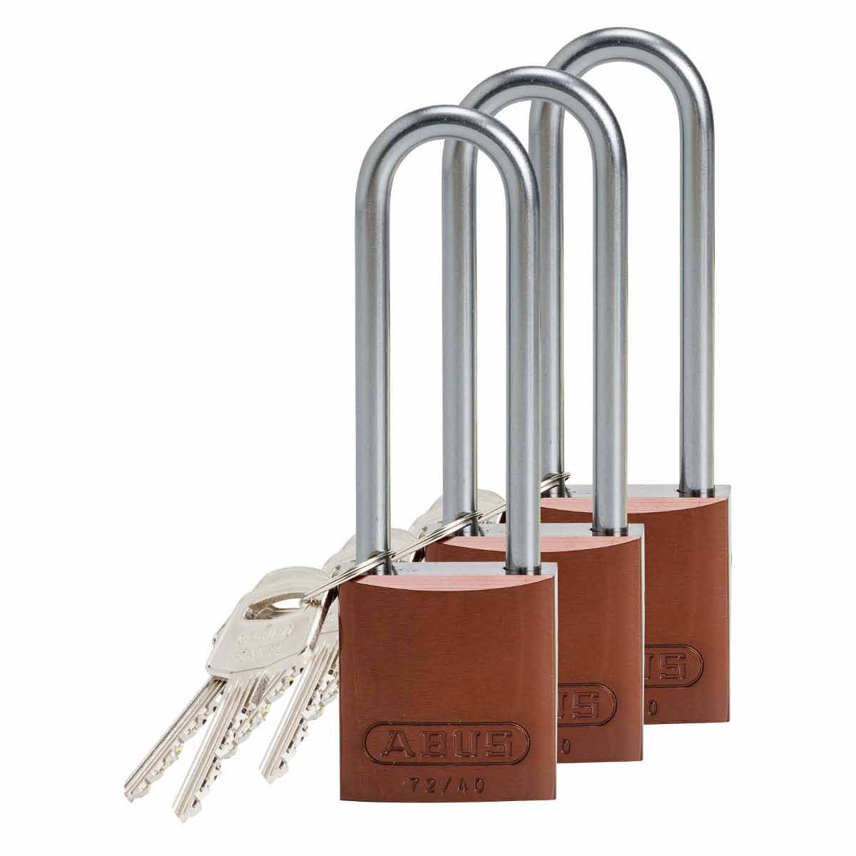 Alum Padlock 3" Alum Shackle KA BN 3PK