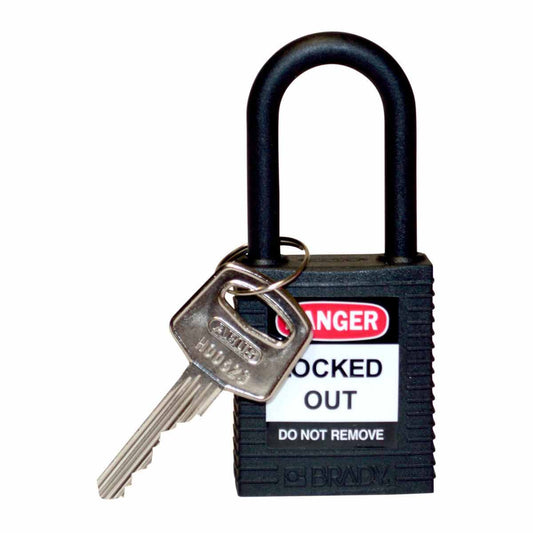 Nylon Padlock 1.5" Nylon Shackle KD BK