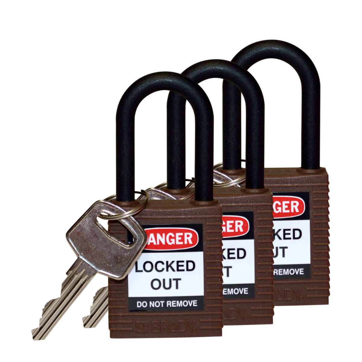 Nylon Padlock 1.5" Nylon Shkl KA BN 3PK