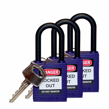 Nylon Padlock 1.5" Nylon Shkl KA PL 3PK