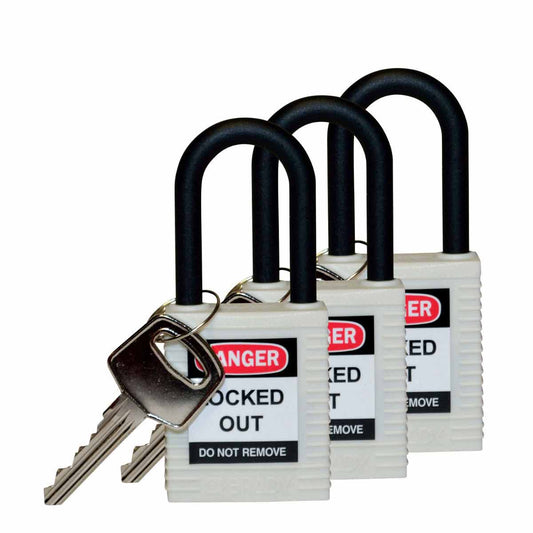 Nylon Padlock 1.5" KA WT 3PK