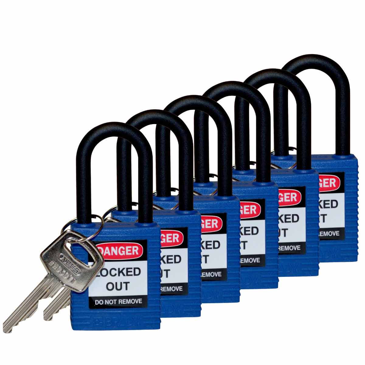 Nylon Padlock 1.5" Nylon Shkl KA BU 6PK