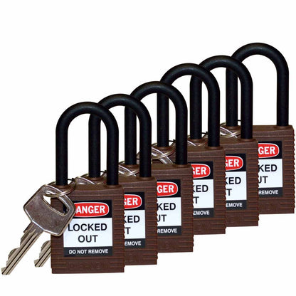 Nylon Padlock 1.5" Nylon Shkl KA BN 6PK