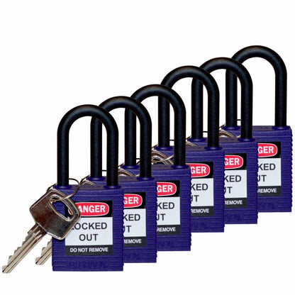 Nylon Padlock 1.5" Nylon Shkl KA PL 6PK