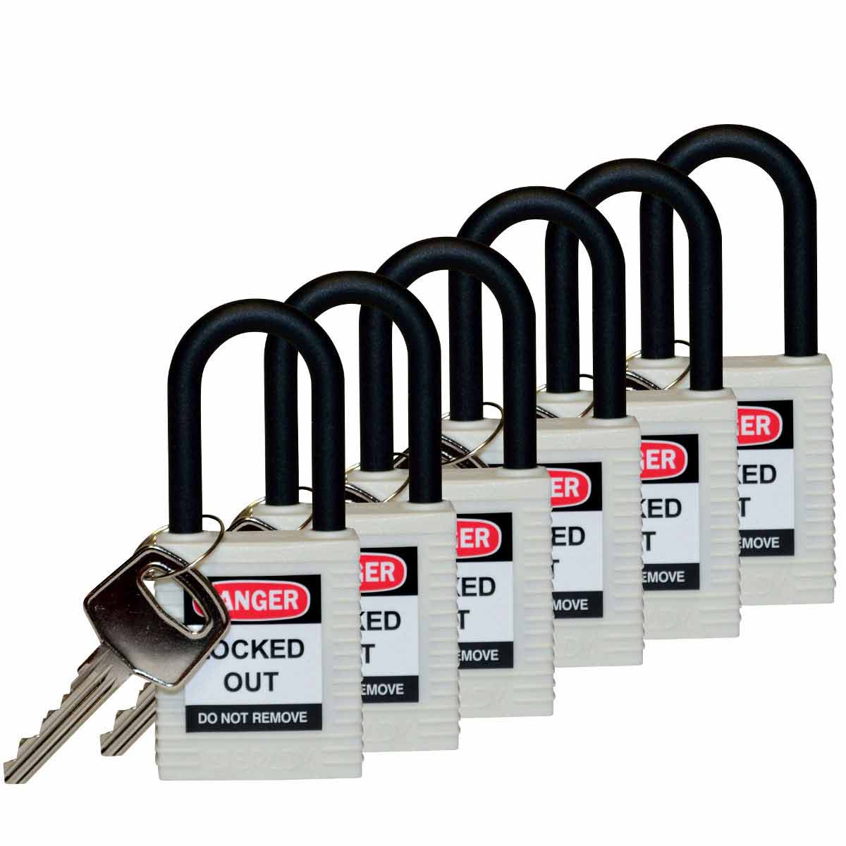 Nylon Padlock 1.5" KA WT 6PK