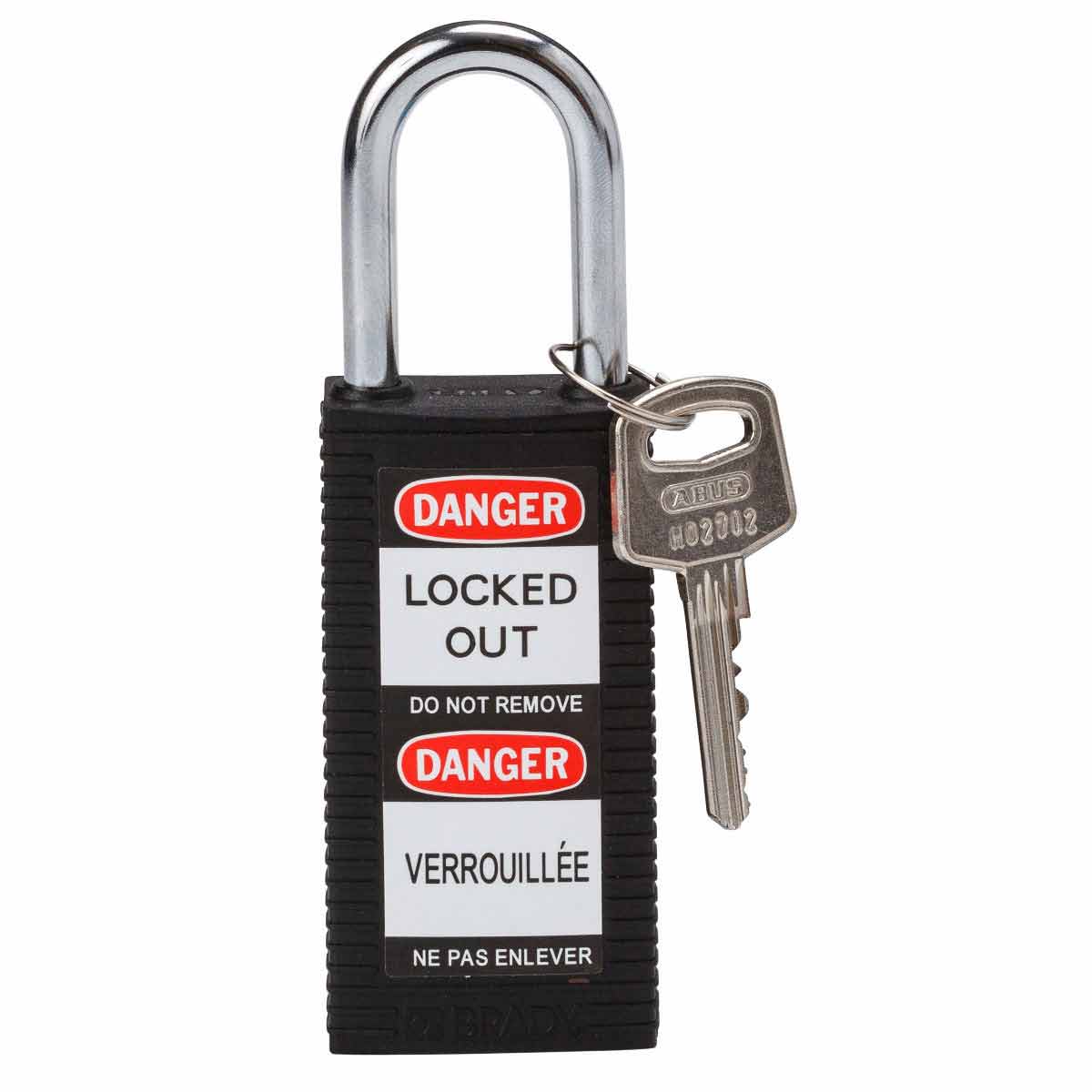 Long Body Key Retaining Lockout Nylon Padlock 1.5 in Steel Shackle KD ...