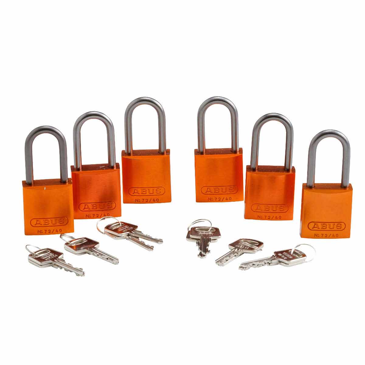 Alum Padlock 1.5" Alum Shackle KD OR 6PK