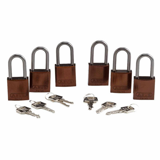 Alum Padlock 1.5" Alum Shackle KD BN 6PK