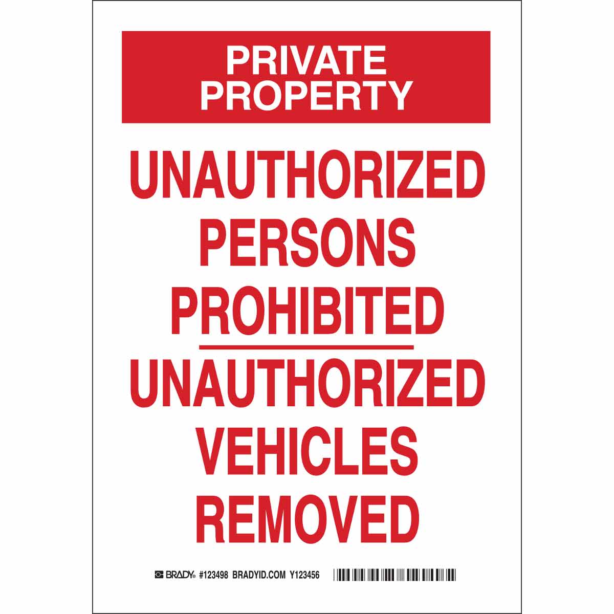 B401 14X10 RED/WHT PRIVATE PROPERTY