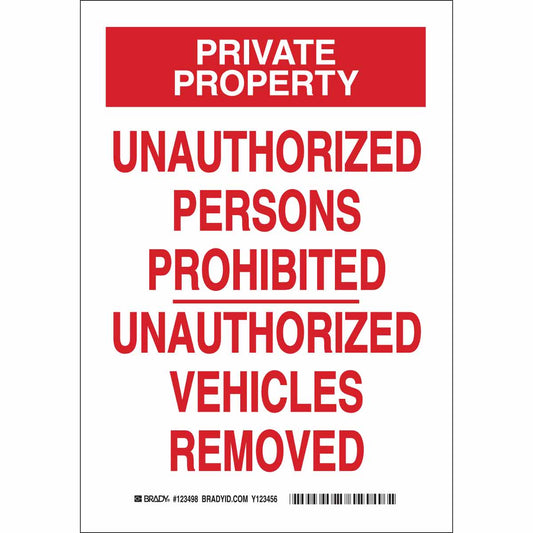 B401 14X10 RED/WHT PRIVATE PROPERTY