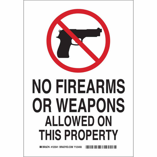 B401 10X7 BLK/RED/WHT NO FIREARMS OR