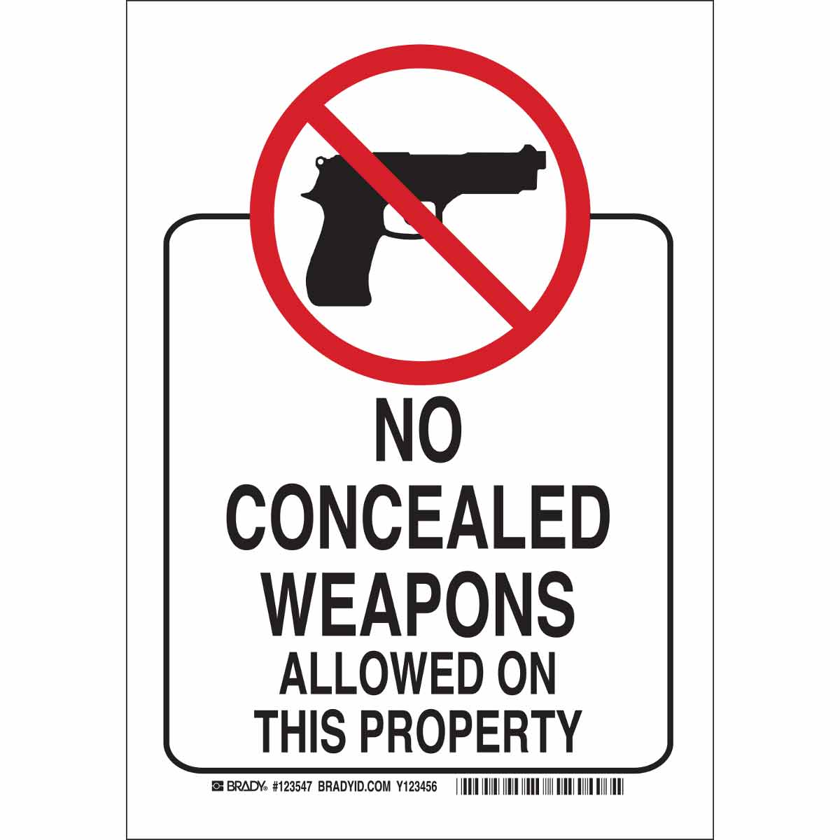 B555 10X7 BLK/RED/WHT NO CONCEALED