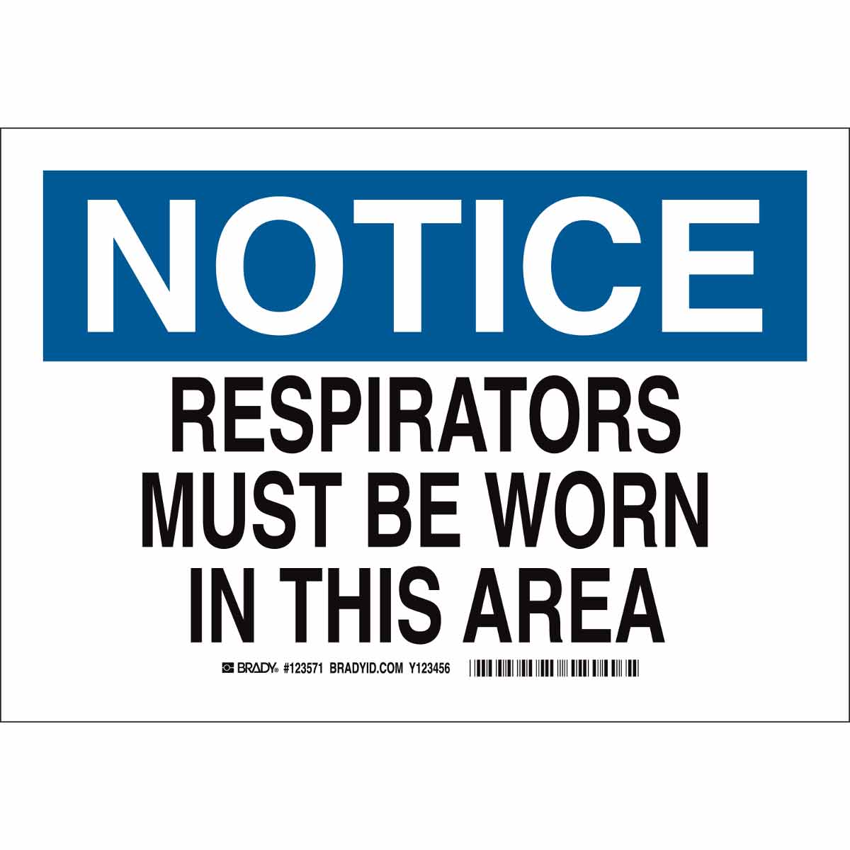 B401 10X14 BLK/BLU/WHT NOTICE RESPIRATOR