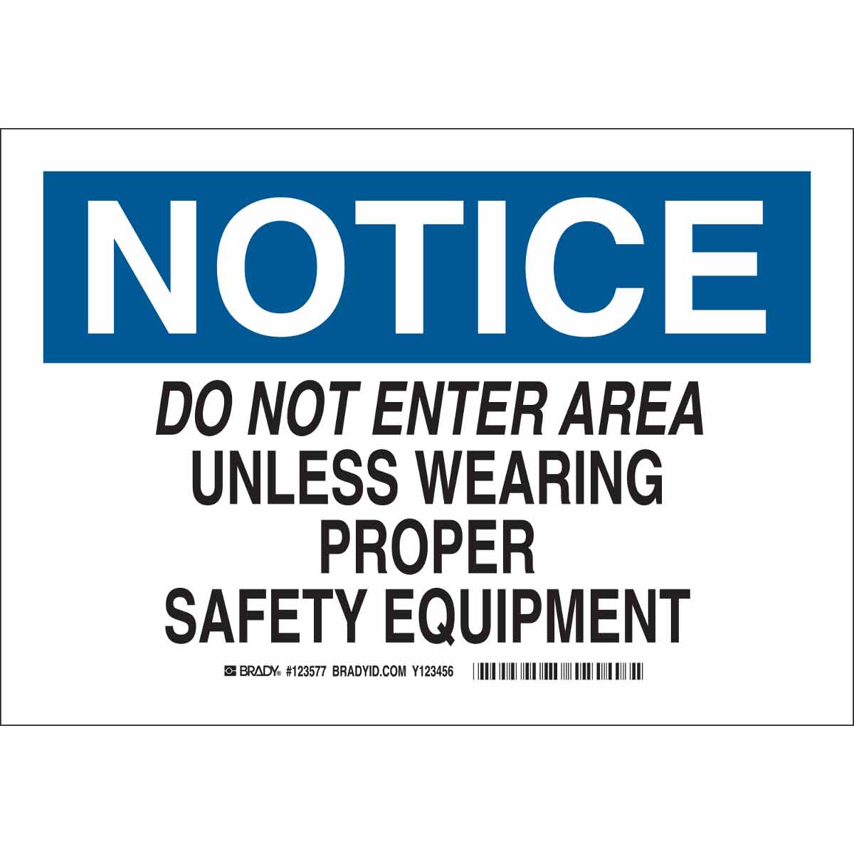 B401 10X14 BLK/BLU/WHT NOTICE DO NOT