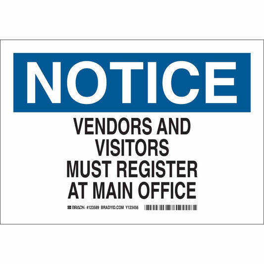 B302 10X14 BLK,BLU/WHT, NOTICE VENDORS