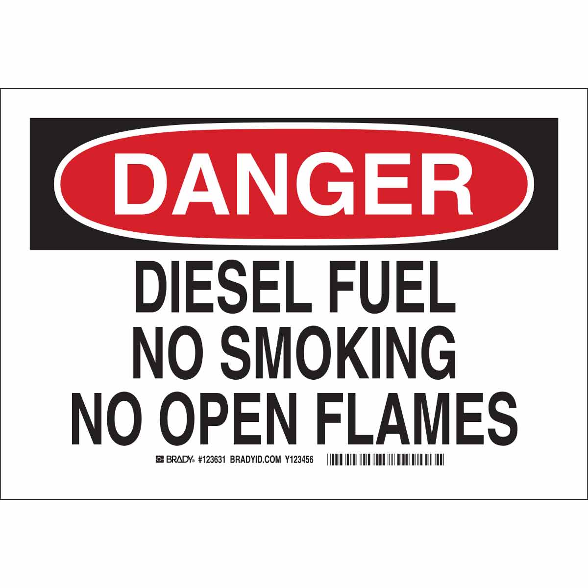 B401 10X14 BLK/RED/WHT DANGER DIESEL