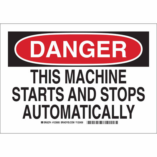 B401 10X14 BLK/RED/WHT DANGER THIS MACH