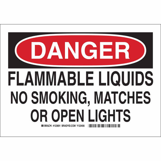B401 10X14 BLK/RED/WHT DANGER FLAMMABLE