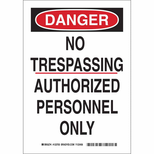 B555 14X10 BLK/RED/WHT DANGER NO TRESPAS