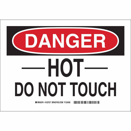 B302 7X10 BLK/RED/WHT DANGER HOT DO NOT