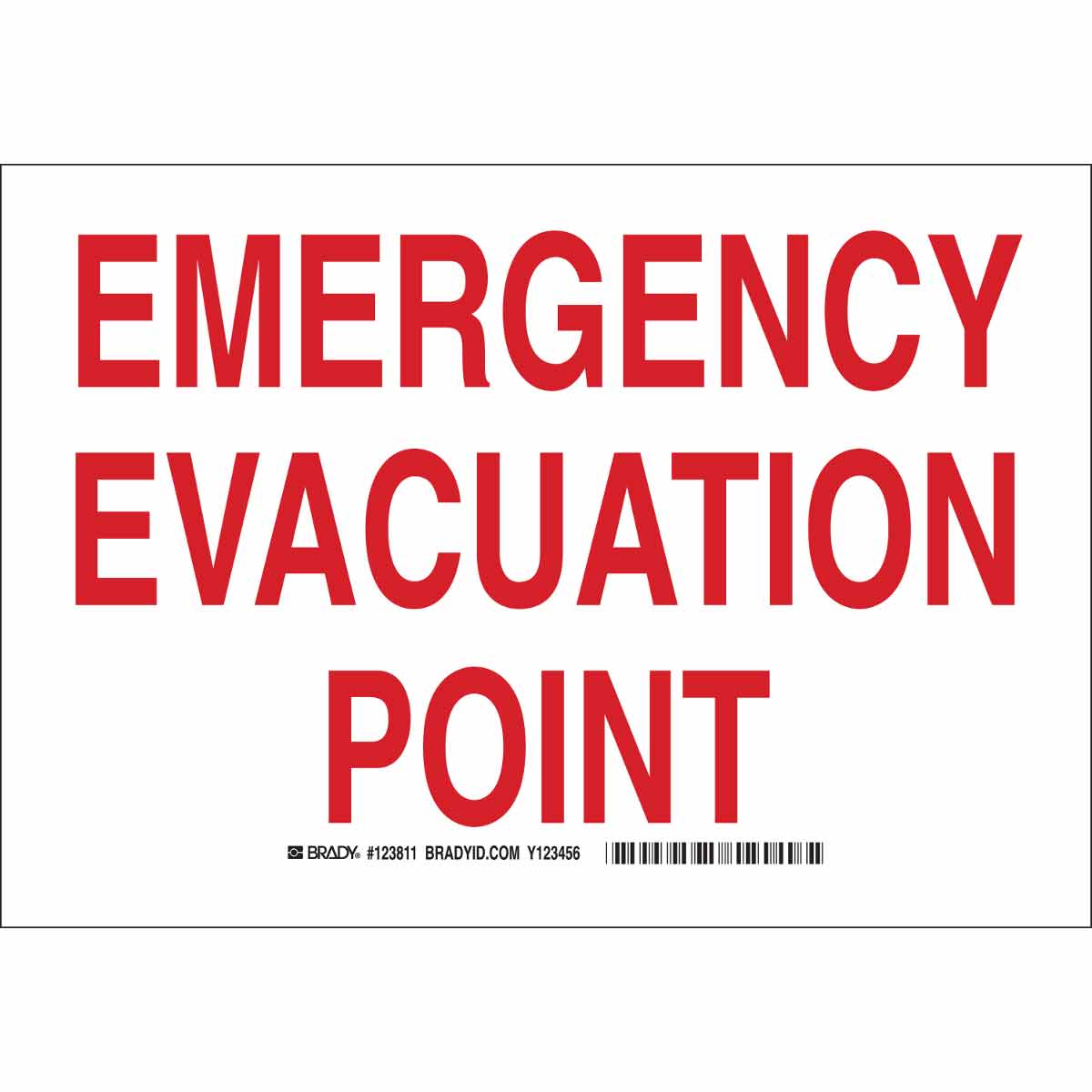 B401 10X14 RED/WHT EMERGENCY EVACUATION