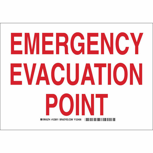 B302 10X14 RED/WHT EMERGENCY EVACUATION