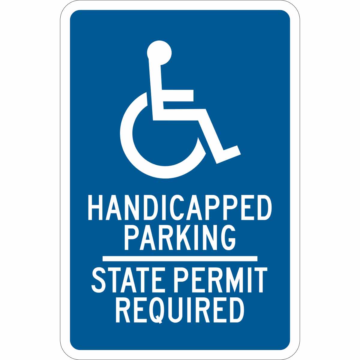 B401 18X12 WHT/BLU HANDICAPPED PARKING