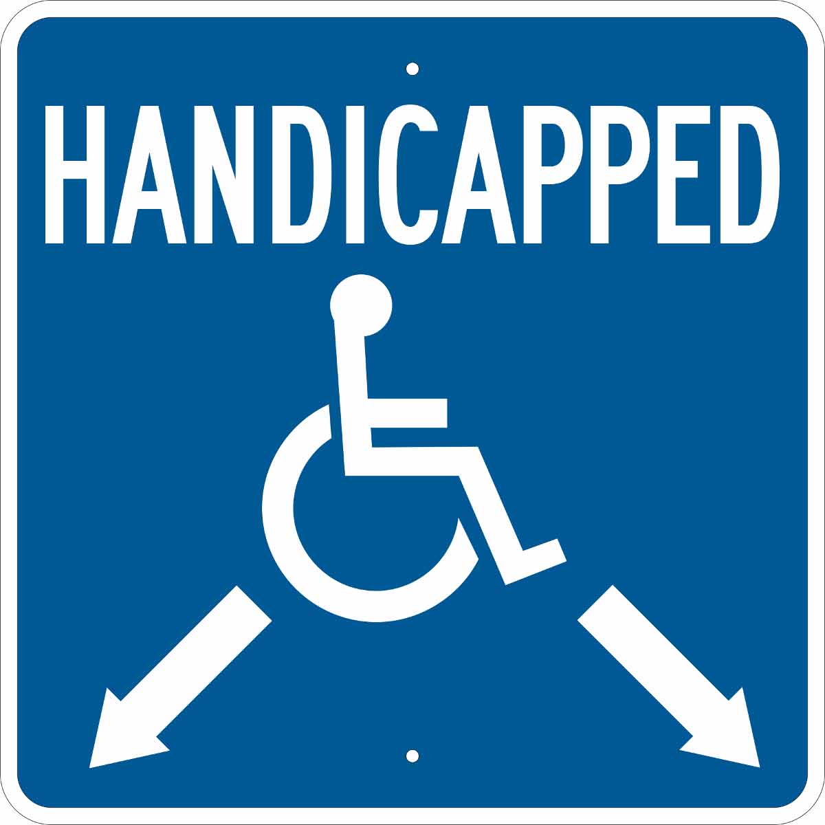 B401 18X18 WHT/BLU HANDICAPPED