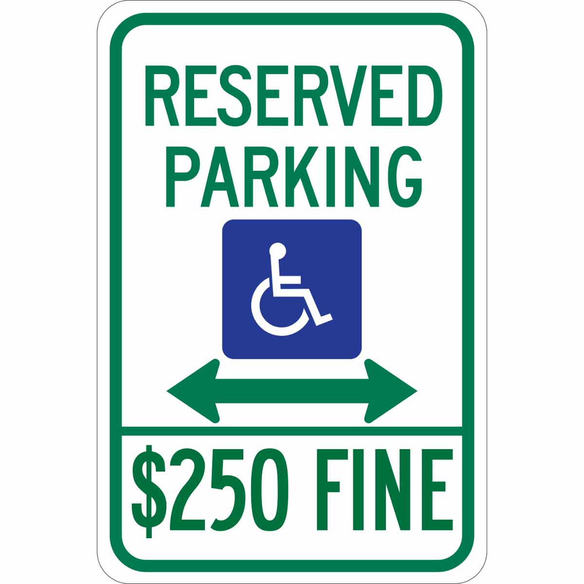 B401 18X12 GRN/BLU/WHT RESERVED PARKING