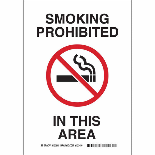 B401 14X10 BLK/RD/WHT SMOKING PROHIBITED