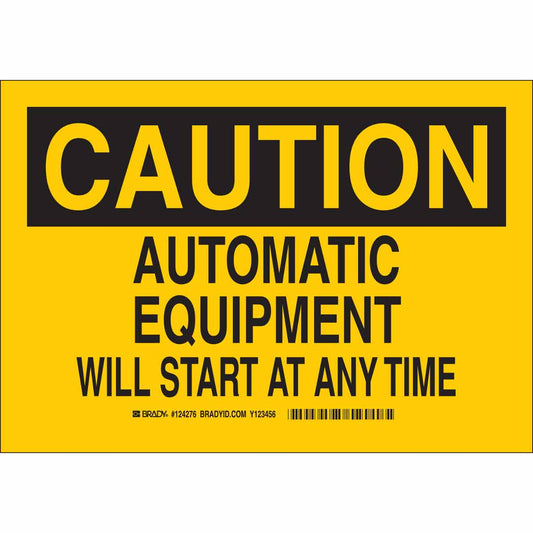 B555 7X10 BLK/YEL CAUTION AUTOMATIC EQU