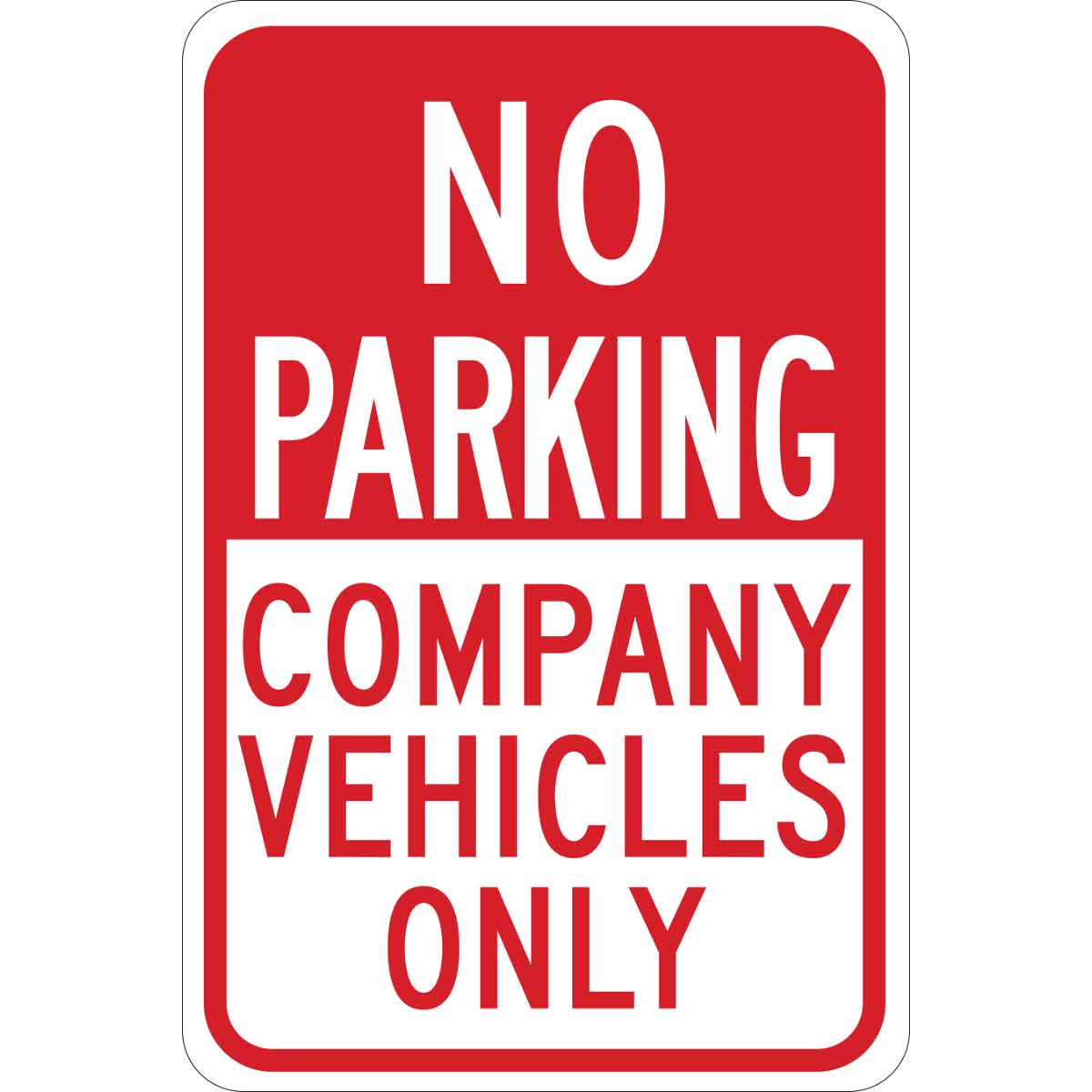 B401 18X12 RED/WHT NO PARKING COMPANY